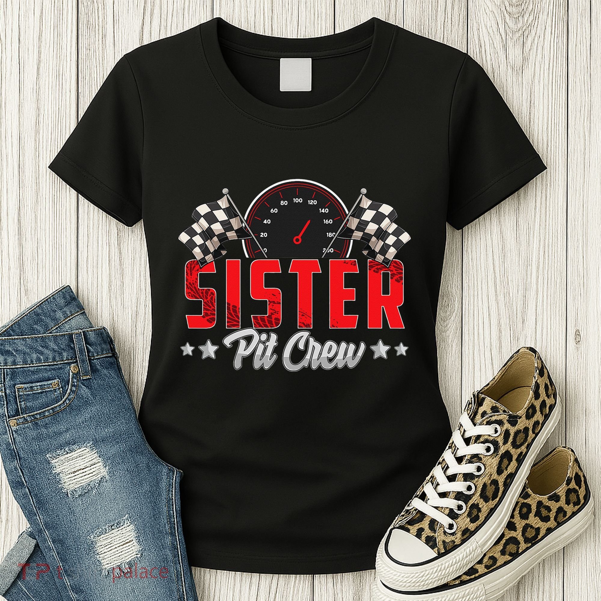 Race Car Birthday Party Racing Family Sister Pit Crew Women's T-Shirt