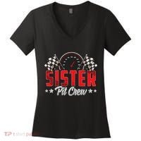 Race Car Birthday Party Racing Family Sister Pit Crew Women's V-Neck T-Shirt thumb 0