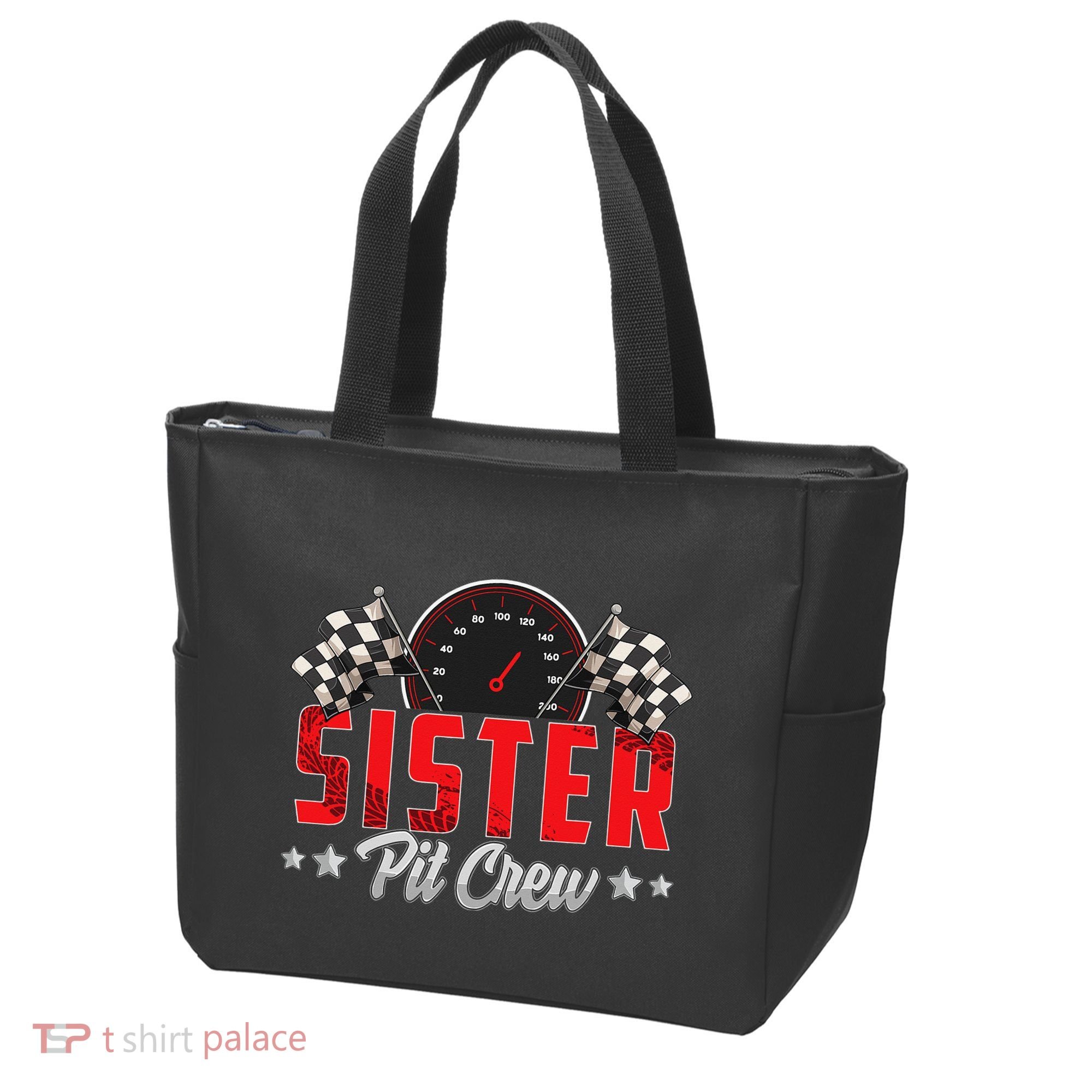 Race Car Birthday Party Racing Family Sister Pit Crew Tote Bag