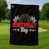 Race Car Birthday Party Racing Family Birthday Boy Pit Crew Golf Towel thumb 1