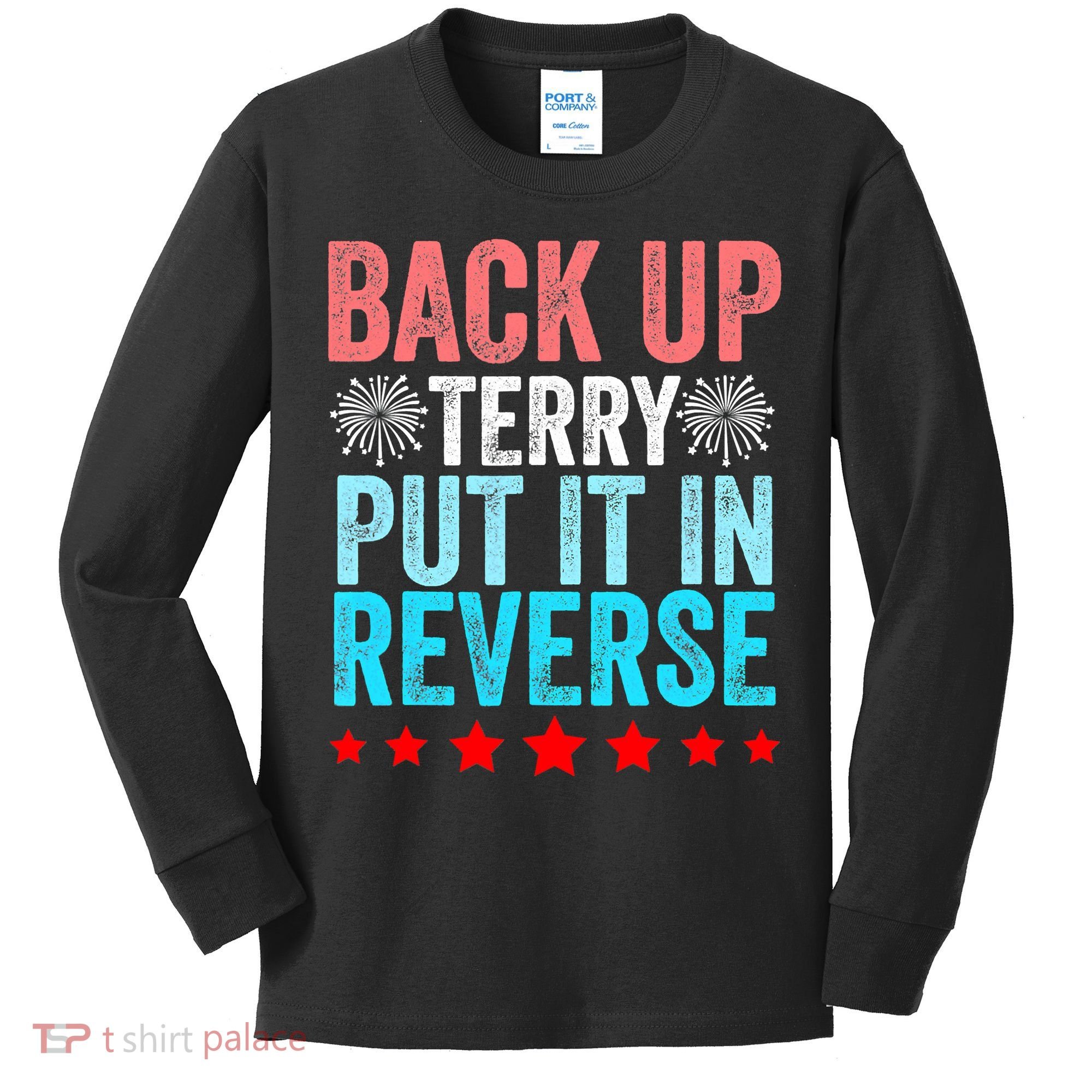 Retro Costume Back It Up Terry 4th Of July Fireworks Funny Kids Long Sleeve Shirt