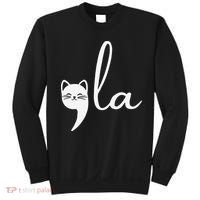 Retro Cat Comma La Kamala Harris For President 2024 Election Gift Sweatshirt thumb 0
