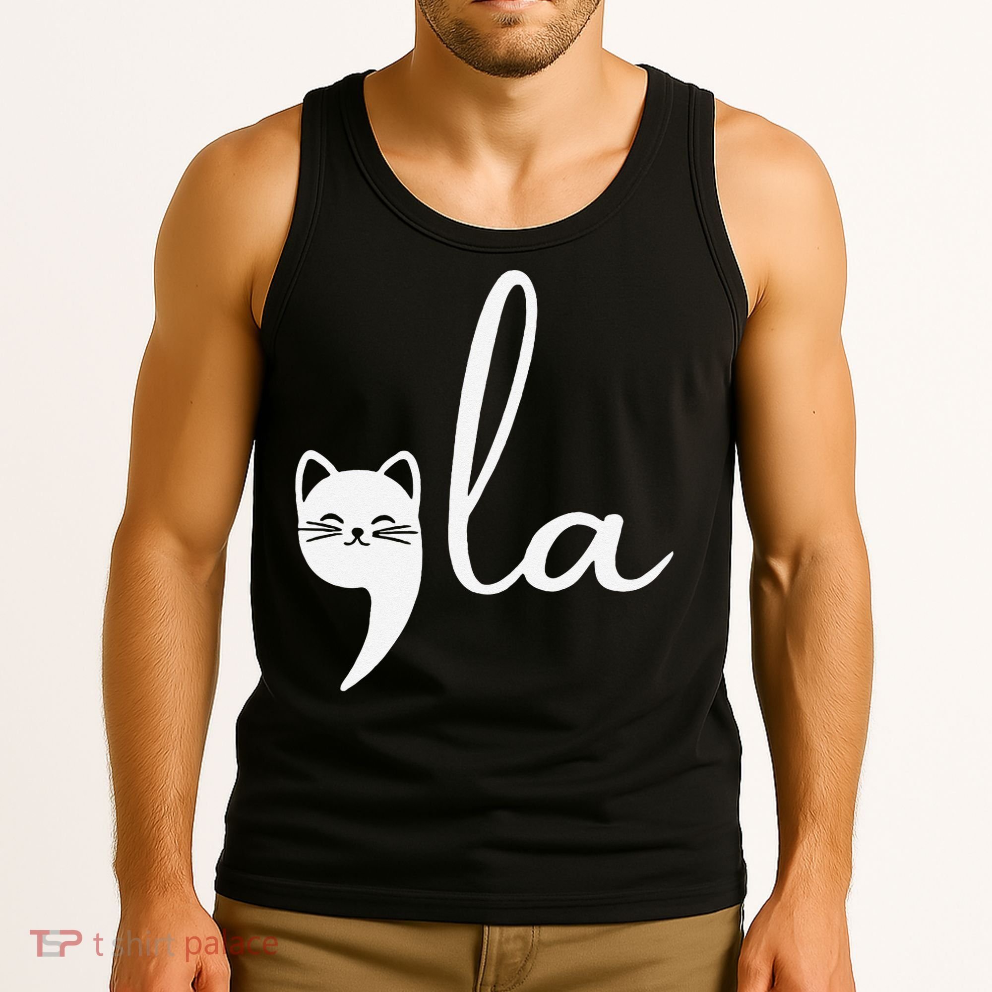 Retro Cat Comma La Kamala Harris For President 2024 Election Gift Tank Top
