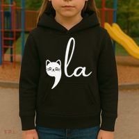 Retro Cat Comma La Kamala Harris For President 2024 Election Gift Kids Hoodie thumb 3