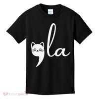 Retro Cat Comma La Kamala Harris For President 2024 Election Gift Kids T-Shirt thumb 0