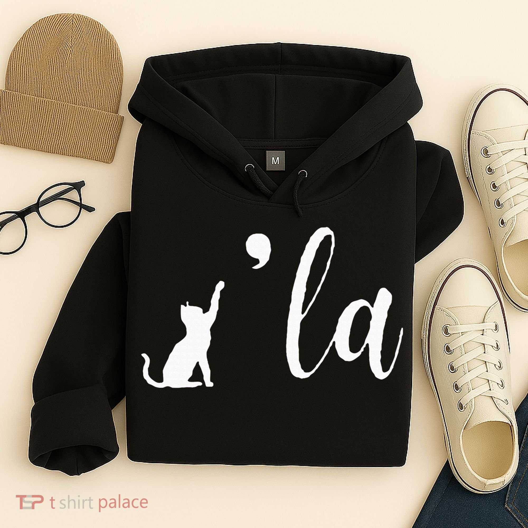 Retro Cat Comma La Kamala Harris For President 2024 Election Hoodie