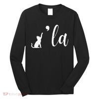 Retro Cat Comma La Kamala Harris For President 2024 Election Long Sleeve Shirt thumb 0