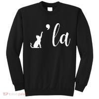 Retro Cat Comma La Kamala Harris For President 2024 Election Sweatshirt thumb 0