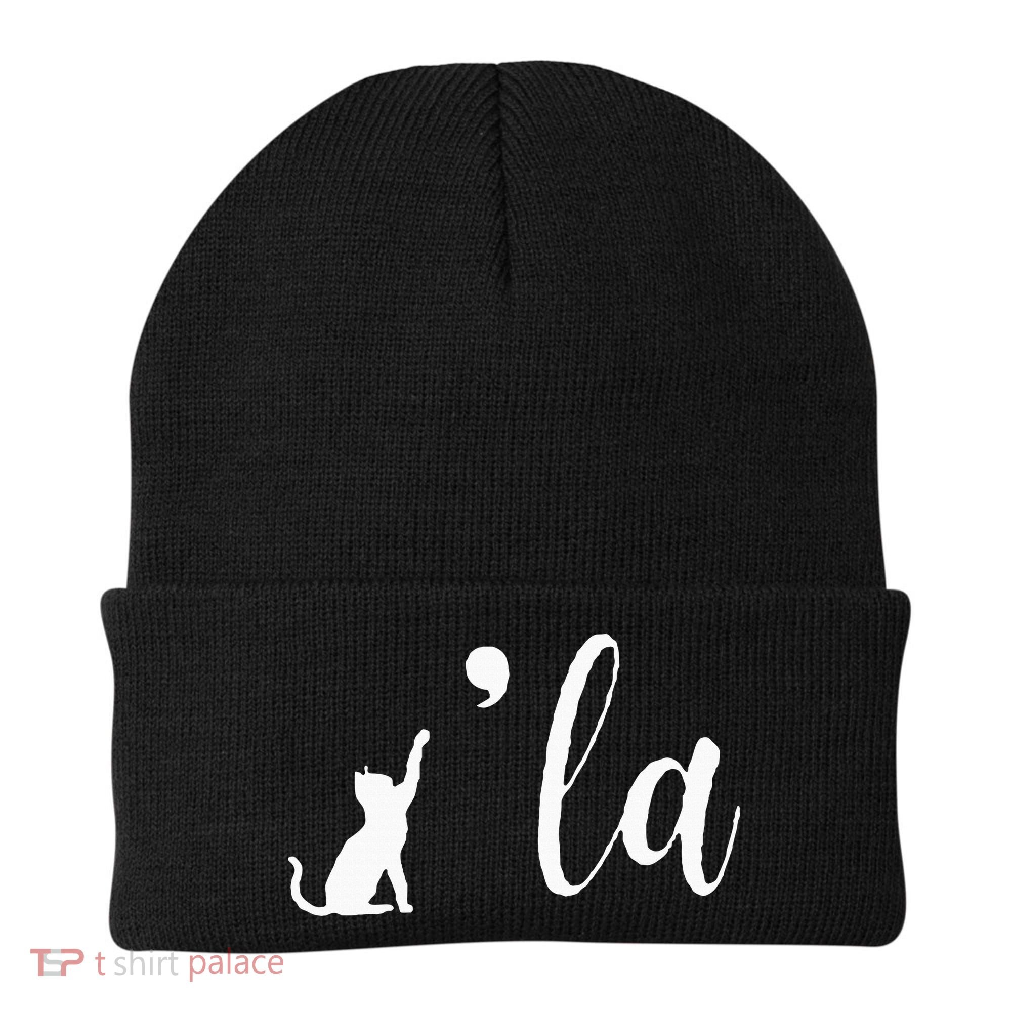 Retro Cat Comma La Kamala Harris For President 2024 Election Beanie