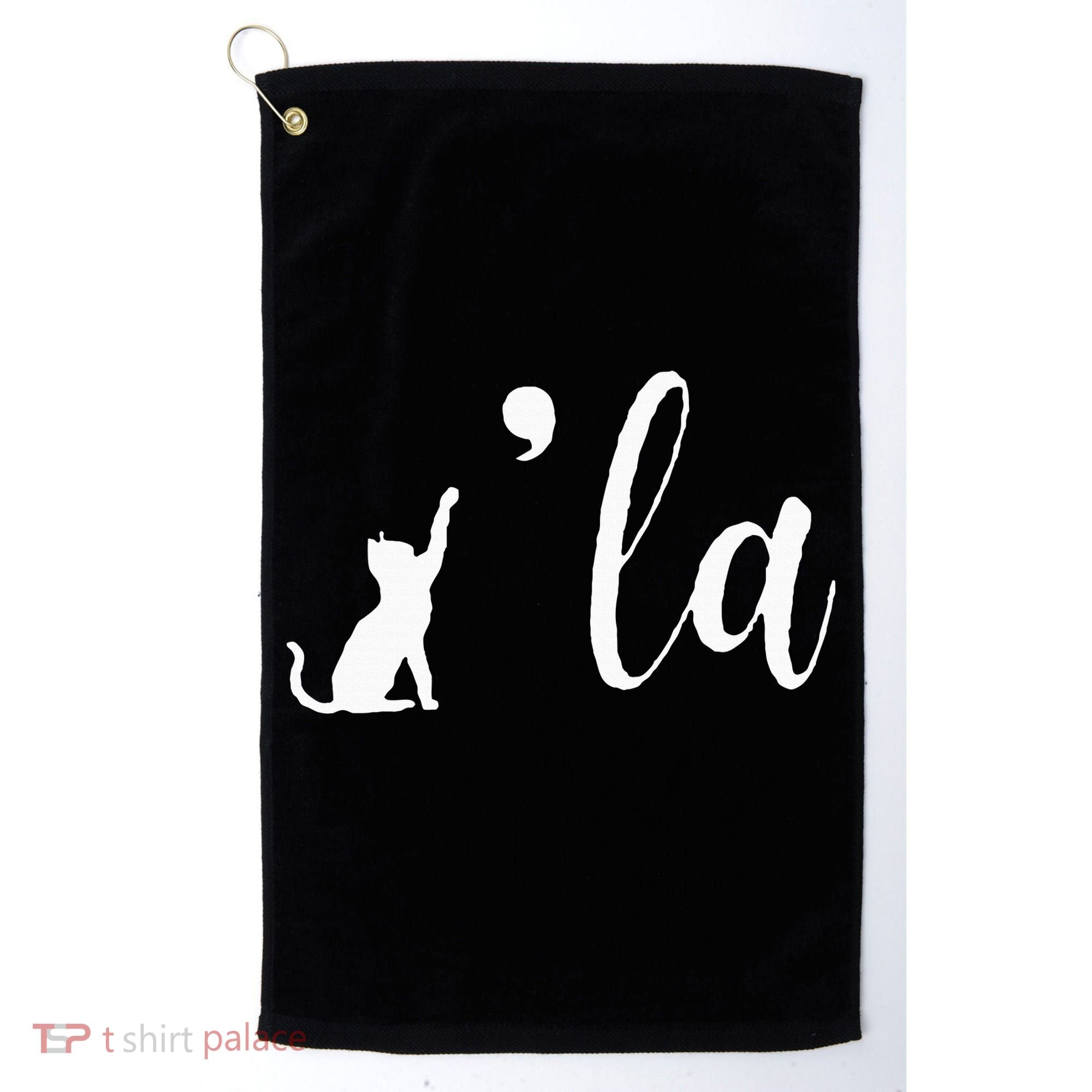 Retro Cat Comma La Kamala Harris For President 2024 Election Golf Towel