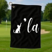 Retro Cat Comma La Kamala Harris For President 2024 Election Golf Towel thumb 1
