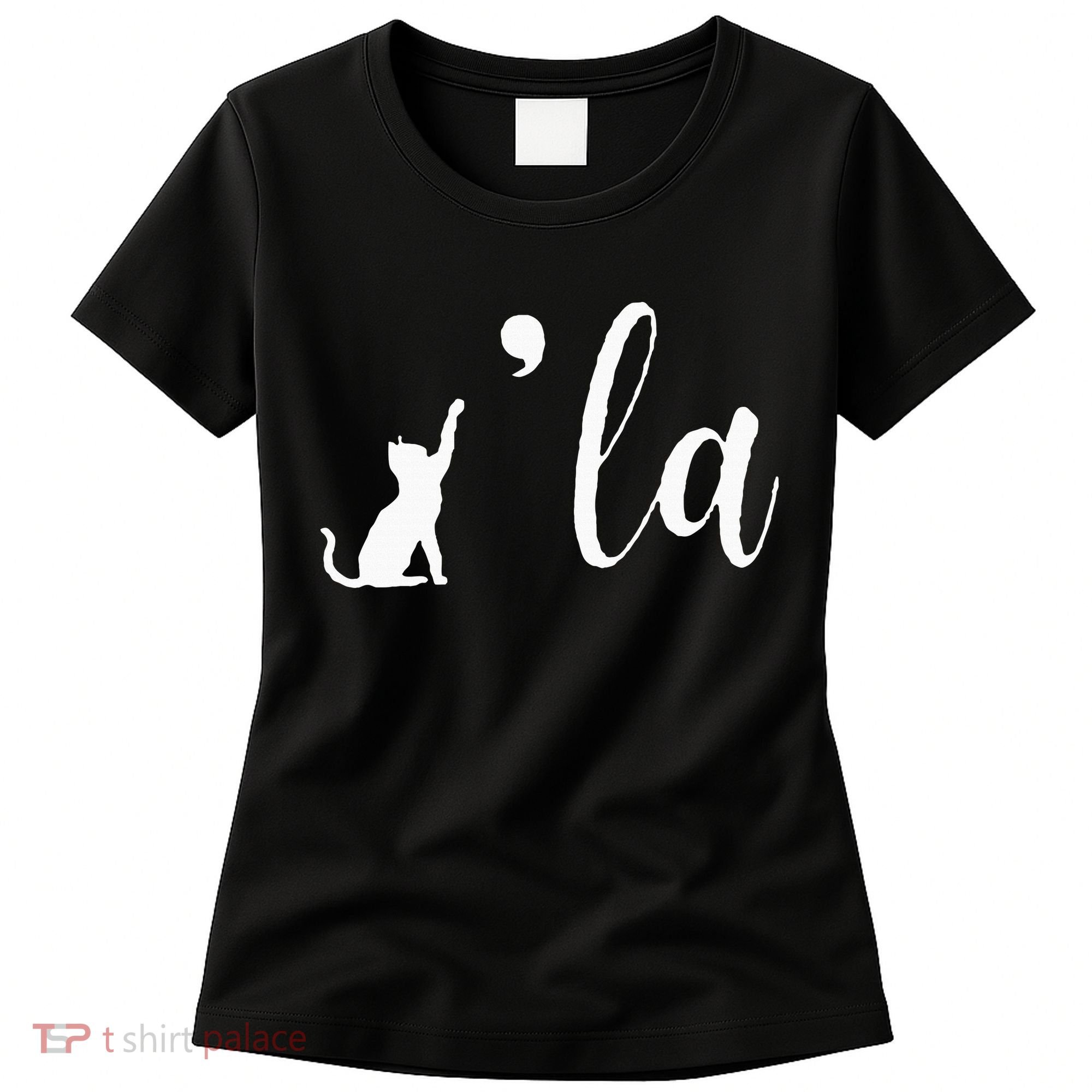 Retro Cat Comma La Kamala Harris For President 2024 Election Women's T-Shirt