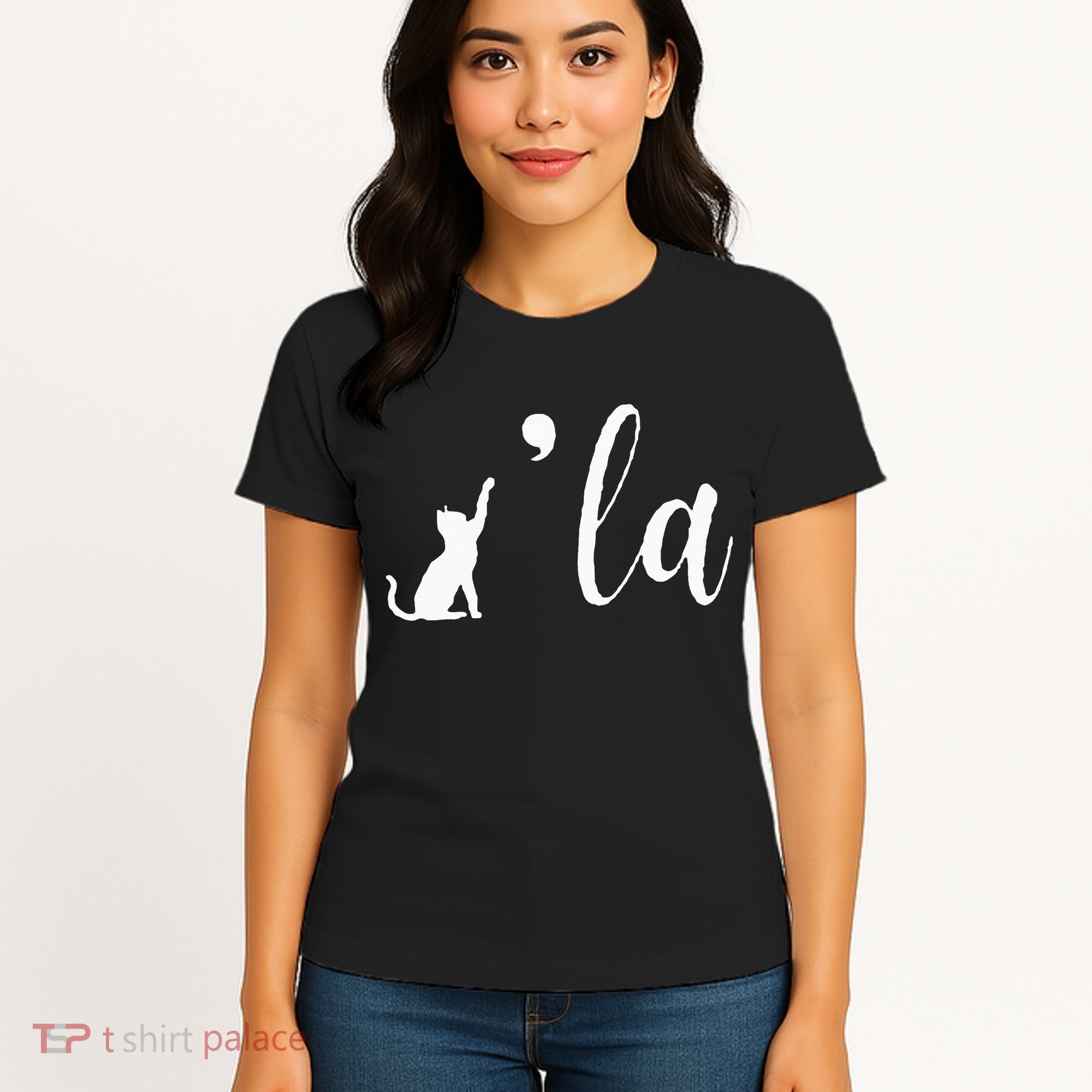 Retro Cat Comma La Kamala Harris For President 2024 Election Women's T-Shirt