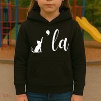 Retro Cat Comma La Kamala Harris For President 2024 Election Kids Hoodie thumb 3