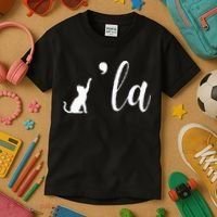 Retro Cat Comma La Kamala Harris For President 2024 Election Kids T-Shirt thumb 3