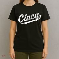 Retro Cincy Cincinnati Ohio Vintage Cursive Script Throwback T-Shirt thumb 4