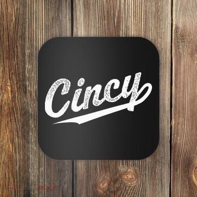 Retro Cincy Cincinnati Ohio Vintage Cursive Script Throwback Coaster