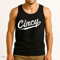 Retro Cincy Cincinnati Ohio Vintage Cursive Script Throwback Tank Top thumb 3