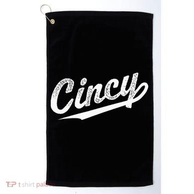 Retro Cincy Cincinnati Ohio Vintage Cursive Script Throwback Golf Towel