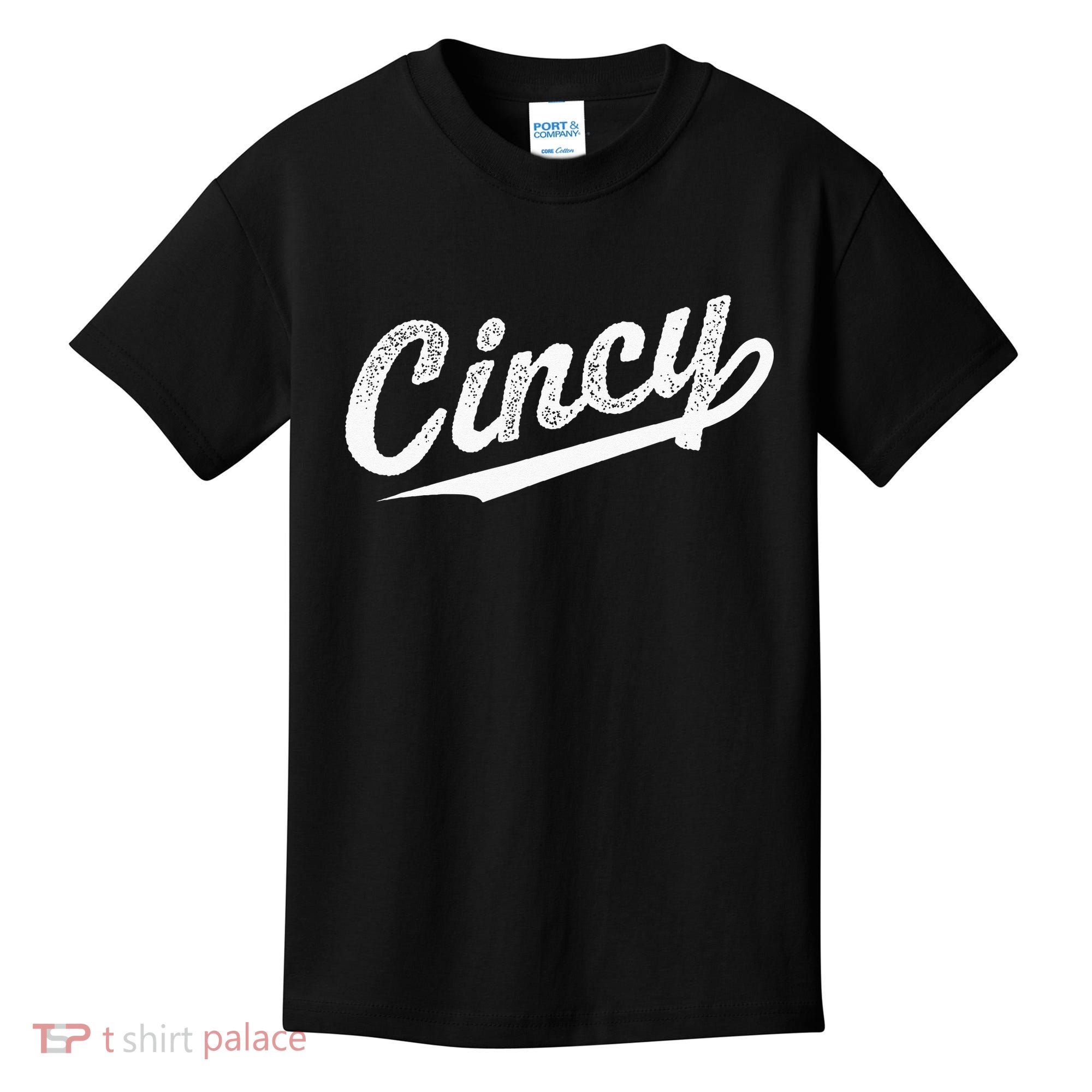 Retro Cincy Cincinnati Ohio Vintage Cursive Script Throwback Kids T-Shirt