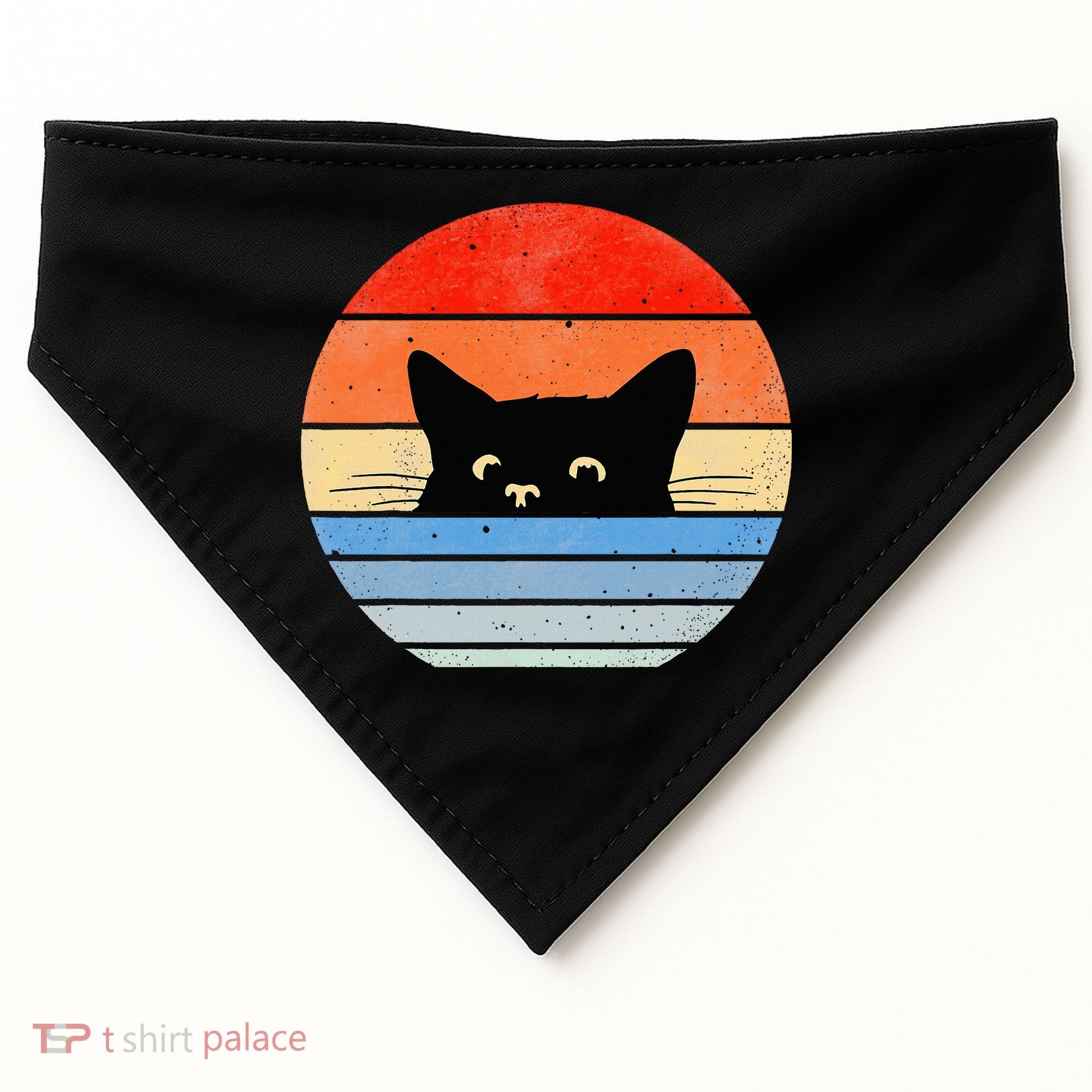 Retro Cat Cat Lover Cat Owner Cute Cat USA-Made Doggie Bandana