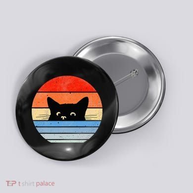 Retro Cat Cat Lover Cat Owner Cute Cat Button