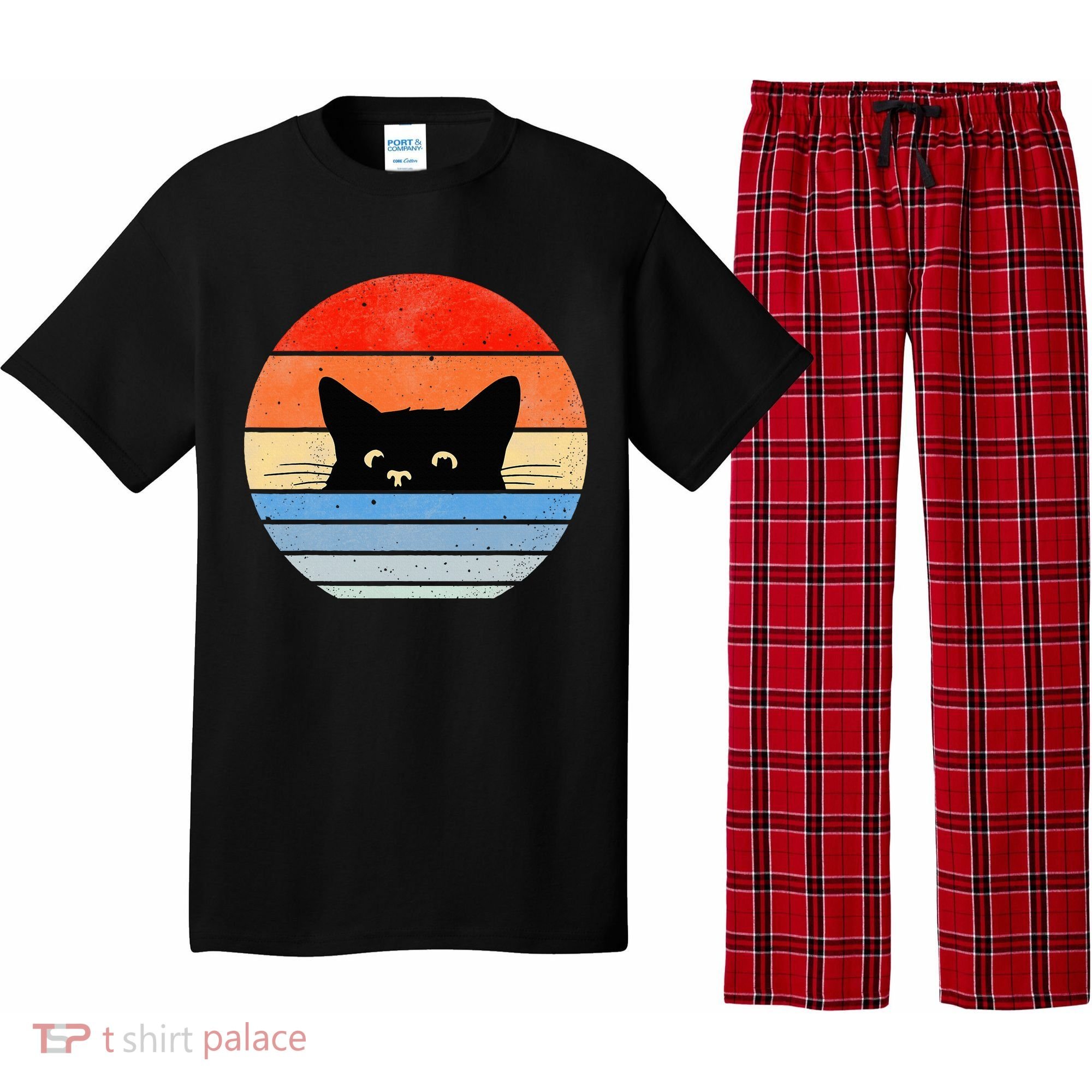 Retro Cat Cat Lover Cat Owner Cute Cat Pajama Set