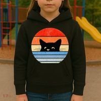 Retro Cat Cat Lover Cat Owner Cute Cat Kids Hoodie thumb 3