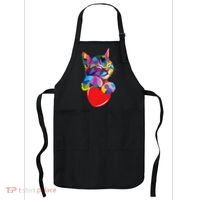 Rainbow Cute Cat Hugging Heart Kitty Love Cat Apron thumb 0