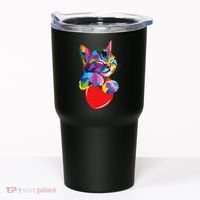 Rainbow Cute Cat Hugging Heart Kitty Love Cat Tumbler thumb 0