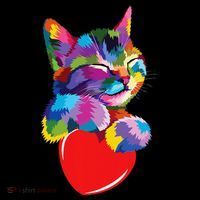 Rainbow Cute Cat Hugging Heart Kitty Love Cat Toddler Hoodie thumb 2