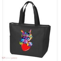 Rainbow Cute Cat Hugging Heart Kitty Love Cat Tote Bag thumb 3
