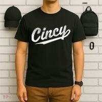 Retro Cincy Cincinnati Ohio Vintage Cursive Script Throwback T-Shirt thumb 6