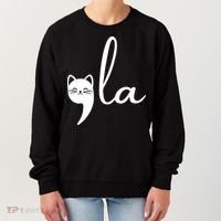 Retro Cat Comma La Kamala Harris For President 2024 Election Women's Sweatshirt thumb 0