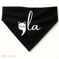 Retro Cat Comma La Kamala Harris For President 2024 Election USA-Made Doggie Bandana thumb 0