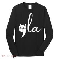 Retro Cat Comma La Kamala Harris For President 2024 Election Long Sleeve Shirt thumb 0