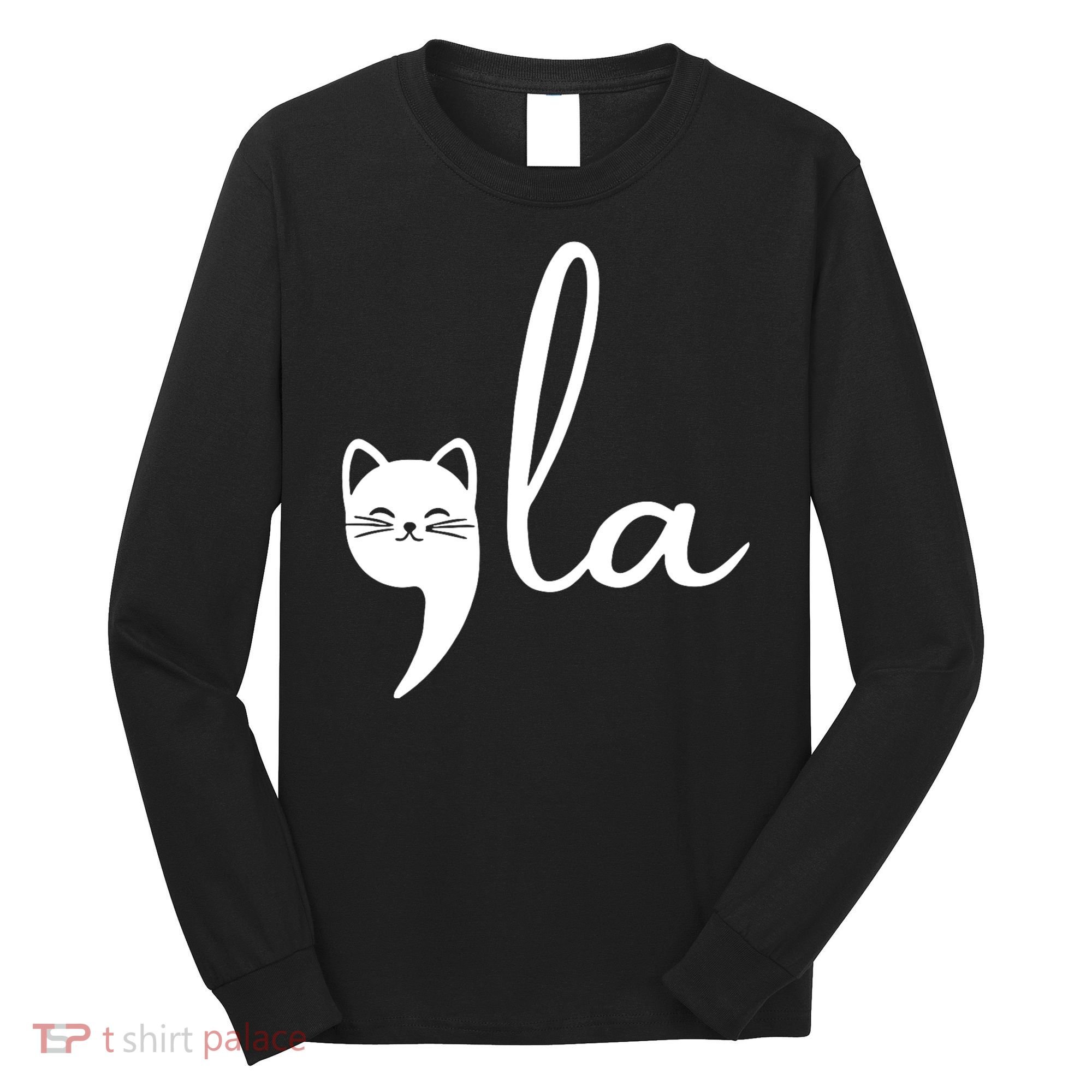 Retro Cat Comma La Kamala Harris For President 2024 Election Long Sleeve Shirt