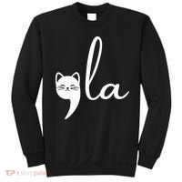Retro Cat Comma La Kamala Harris For President 2024 Election Sweatshirt thumb 0