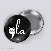 Retro Cat Comma La Kamala Harris For President 2024 Election Button thumb 0