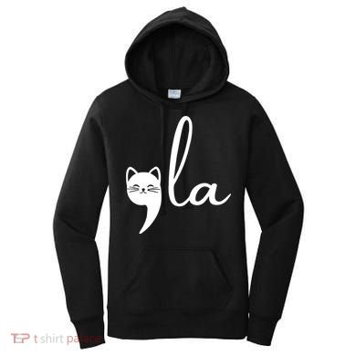 Retro Cat Comma La Kamala Harris For President 2024 Election Women's Hoodie