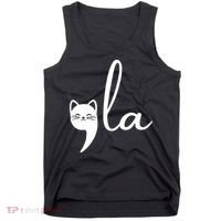 Retro Cat Comma La Kamala Harris For President 2024 Election Tank Top thumb 0