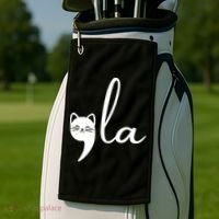 Retro Cat Comma La Kamala Harris For President 2024 Election Golf Towel thumb 2