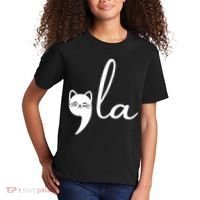 Retro Cat Comma La Kamala Harris For President 2024 Election Kids T-Shirt thumb 2