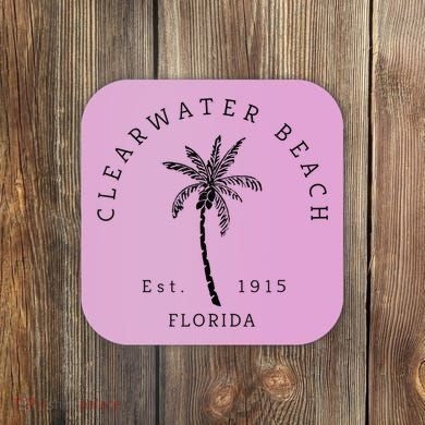Retro Cool Clearwater Beach Original Florida Beaches Coaster
