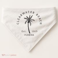 Retro Cool Clearwater Beach Original Florida Beaches USA-Made Doggie Bandana thumb 0