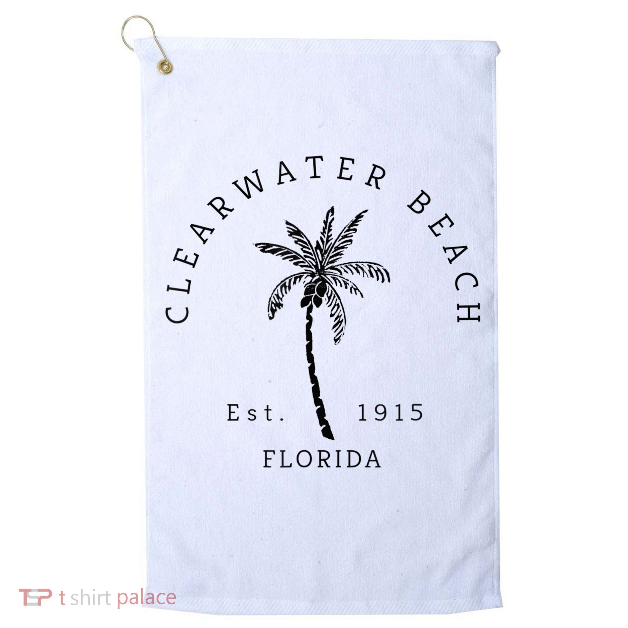 Retro Cool Clearwater Beach Original Florida Beaches Golf Towel