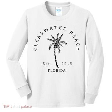 Retro Cool Clearwater Beach Original Florida Beaches Kids Long Sleeve Shirt