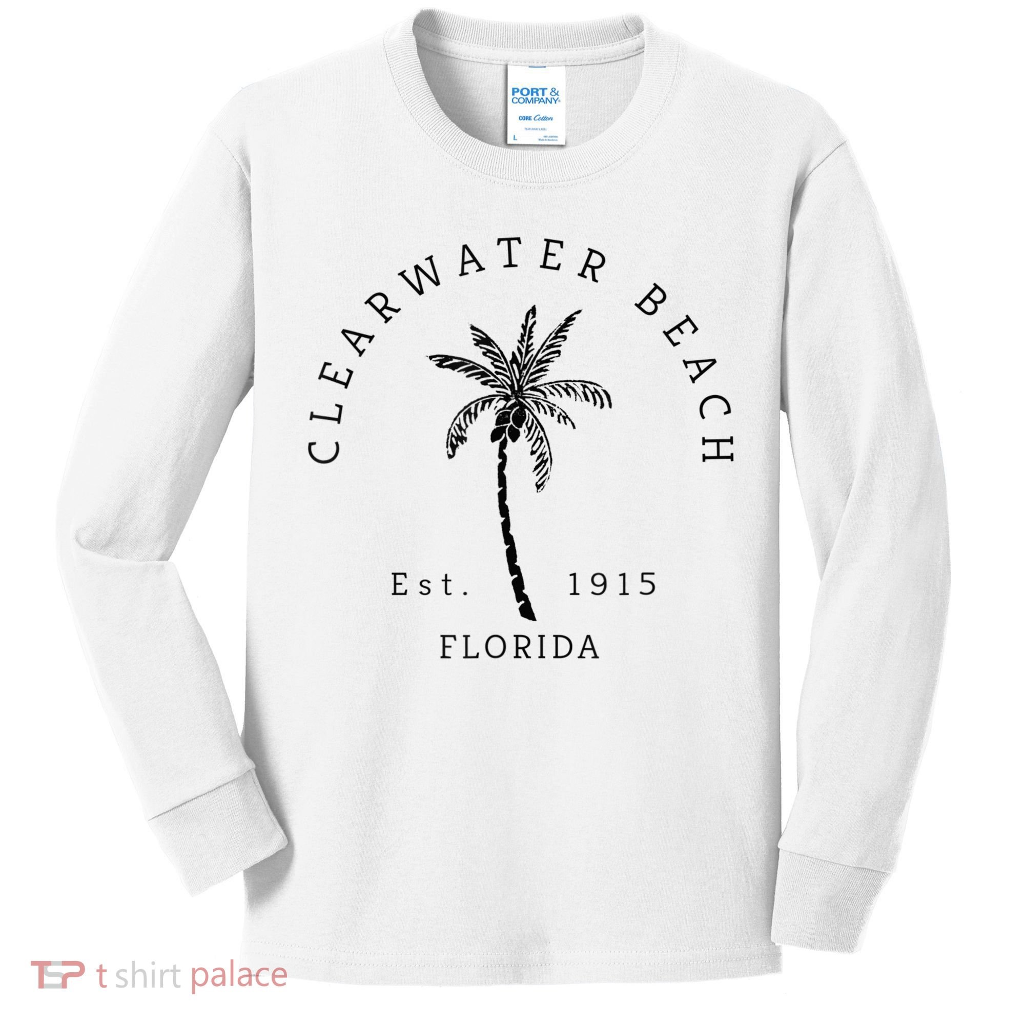 Retro Cool Clearwater Beach Original Florida Beaches Kids Long Sleeve Shirt