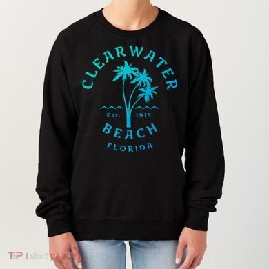 Retro Cool Clearwater Beach Original Florida Beach Palm Tree Gift Women's Sweatshirt