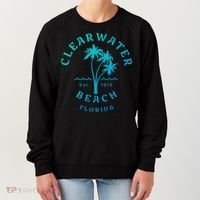 Retro Cool Clearwater Beach Original Florida Beach Palm Tree Gift Women's Sweatshirt thumb 0